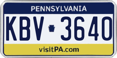 PA license plate KBV3640