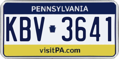 PA license plate KBV3641