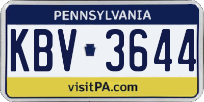 PA license plate KBV3644