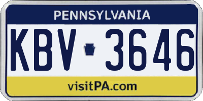 PA license plate KBV3646