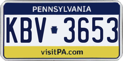 PA license plate KBV3653