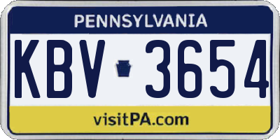 PA license plate KBV3654