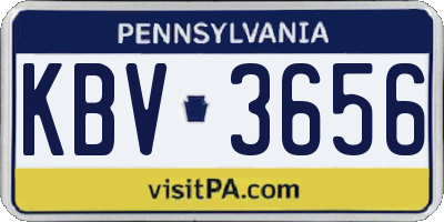PA license plate KBV3656
