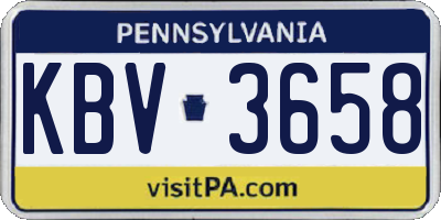 PA license plate KBV3658