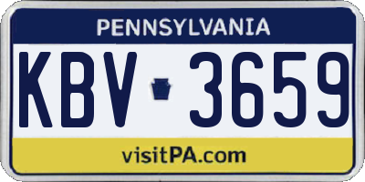 PA license plate KBV3659