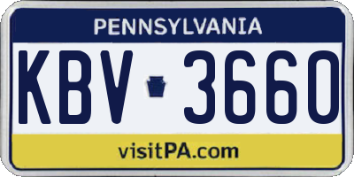 PA license plate KBV3660