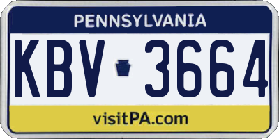 PA license plate KBV3664