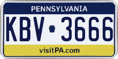 PA license plate KBV3666
