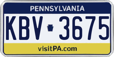 PA license plate KBV3675