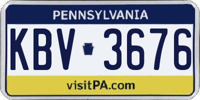 PA license plate KBV3676