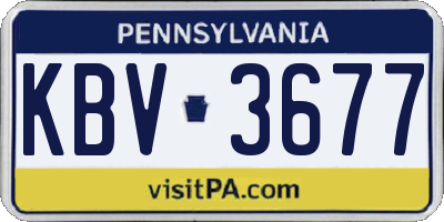 PA license plate KBV3677