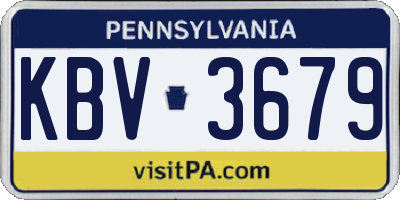 PA license plate KBV3679