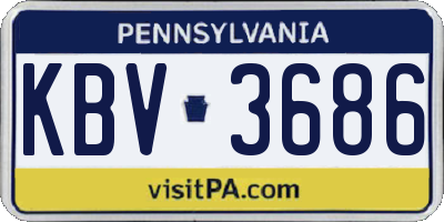 PA license plate KBV3686