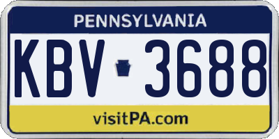 PA license plate KBV3688