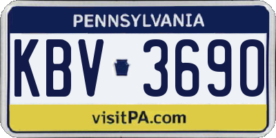 PA license plate KBV3690