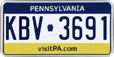 PA license plate KBV3691