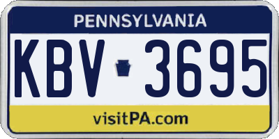 PA license plate KBV3695