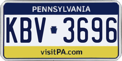 PA license plate KBV3696