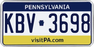 PA license plate KBV3698