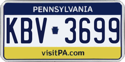PA license plate KBV3699