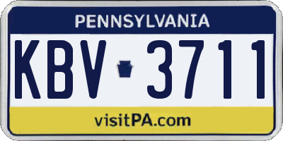 PA license plate KBV3711