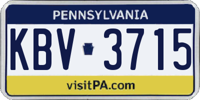 PA license plate KBV3715