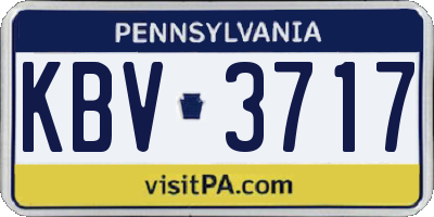 PA license plate KBV3717