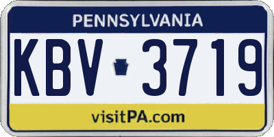 PA license plate KBV3719