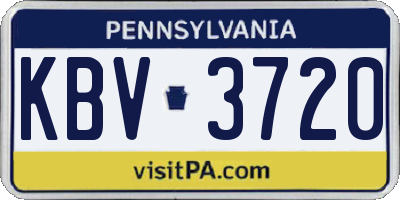PA license plate KBV3720
