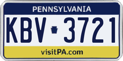 PA license plate KBV3721