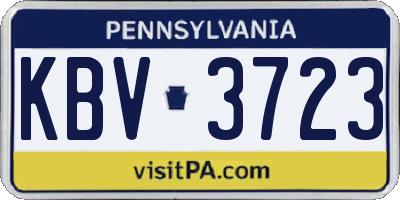 PA license plate KBV3723