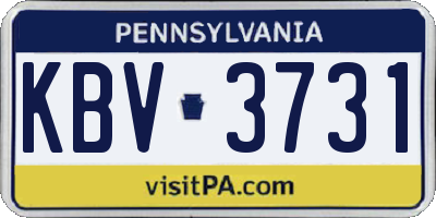 PA license plate KBV3731
