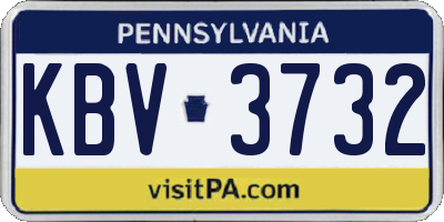 PA license plate KBV3732