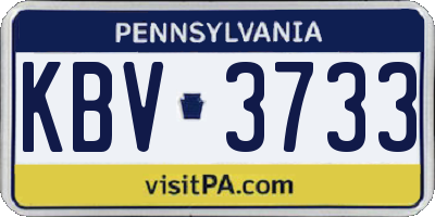 PA license plate KBV3733