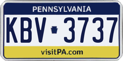 PA license plate KBV3737