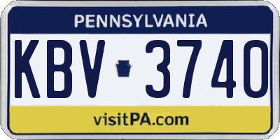 PA license plate KBV3740