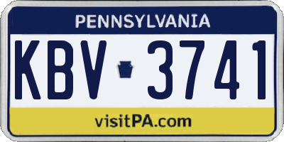 PA license plate KBV3741