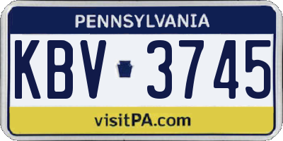 PA license plate KBV3745
