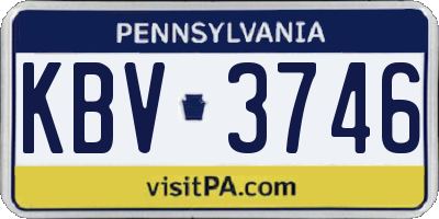 PA license plate KBV3746