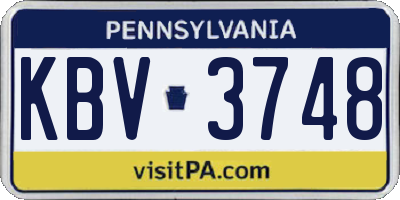 PA license plate KBV3748