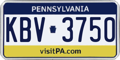 PA license plate KBV3750