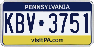 PA license plate KBV3751