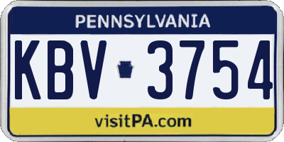 PA license plate KBV3754