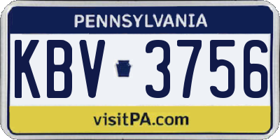 PA license plate KBV3756