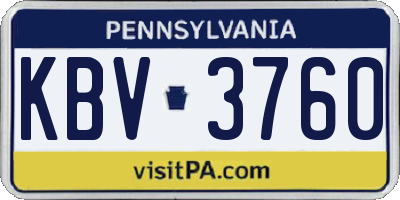 PA license plate KBV3760