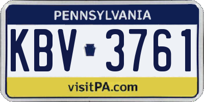 PA license plate KBV3761