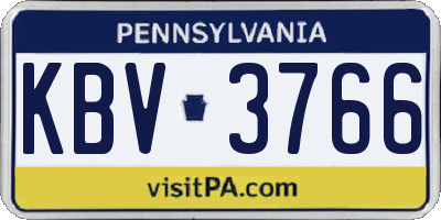 PA license plate KBV3766