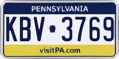 PA license plate KBV3769