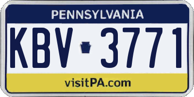 PA license plate KBV3771