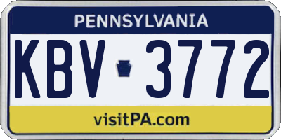 PA license plate KBV3772